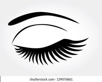 Vector Eye With Long Lashes