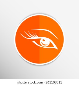 vector eye with long lashes  woman makeup beauty symbol.