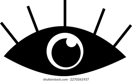 Vector eye minimalist, simple symbolic eye on white background, logo