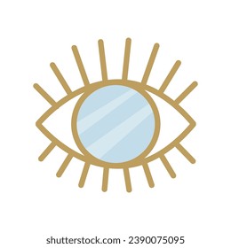 Vector eye mirror isolated. Scandinavian boho interior style.