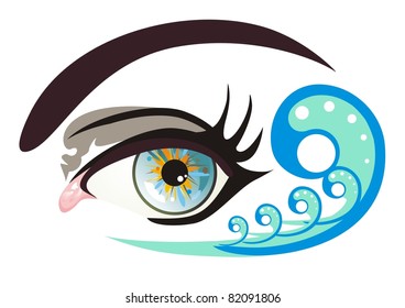 Vector eye. Open eye with shades for eyes