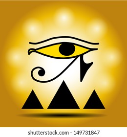 Vector Eye Ra with pyramids