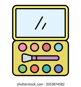 Vector Eye Shadow Filled Outline Icon Design
