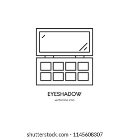 Vector eye shadow palette icon in linear style isolated on white background