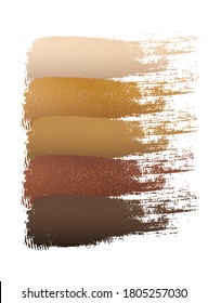 Vektorauge-Schattenschau in Braun- und Nudeltönen. Matte- und Shimmer-Shades für Produktaufnahmen und Werbegrafiken