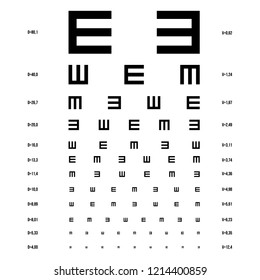 Eye Test Chart Vector E Chart Stock Vector (Royalty Free) 1037052307