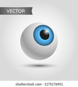 Vector Eyeball With Blue Iris Illustration