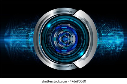 vector eyeball future technology, blue cyber security concept background