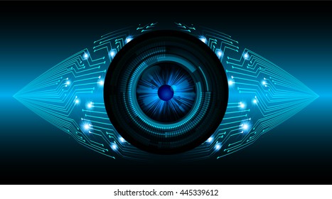 vector eyeball future technology, security concept background, Dark blue cyber Light Abstract background for computer graphic website internet. circuit. vector illustration. infographics. motion move