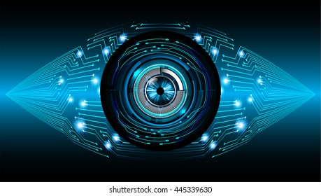 vector eyeball future technology, security concept background, Dark blue cyber Light Abstract background for computer graphic website internet. circuit. vector illustration. infographics. motion move