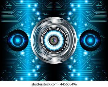 vector eyeball future technology, security concept background, Dark blue cyber Light Abstract background for computer graphic website internet. circuit. vector illustration. infographics. motion move