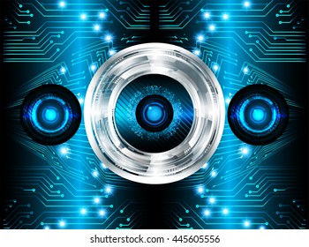vector eyeball future technology, security concept background, Dark blue cyber Light Abstract background for computer graphic website internet. circuit. vector illustration. infographics. motion move