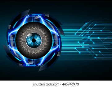 vector eyeball future technology, security concept background, Dark blue cyber Light Abstract background for computer graphic website internet. circuit. illustration. infographics. motion move