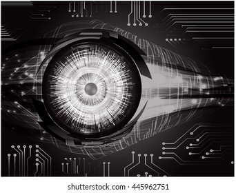 vector eyeball future technology, security concept background, Dark black cyber Light Abstract for computer graphic website internet. circuit. illustration. infographics. motion move