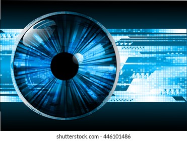 vector eyeball future technology, security concept background, Dark blue cyber Light Abstract for computer graphic website internet. circuit. illustration. infographics. motion move