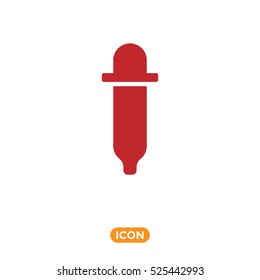 Vector Eyedropper Icon in Red Color