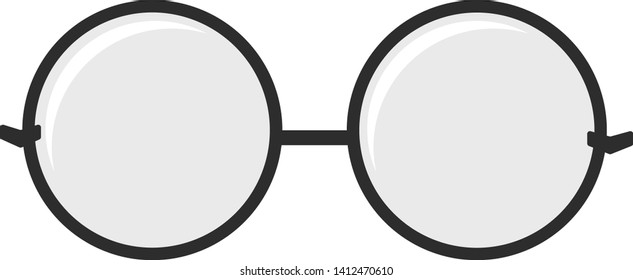 Anteojos vectoriales con marco negro, estilo de círculo