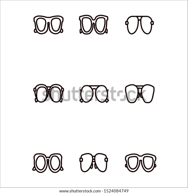 Vector Eyeglasses Black Frame Symbols 库存矢量图（免版税）1524084749 Shutterstock 8011