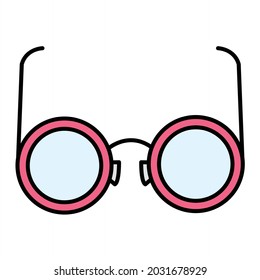 Vector Eyeglasses Filled Outline Icon Design
