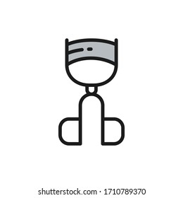 Icono de línea de color plano del cursor del cenizas del vector.