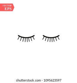 Vector eyelashes. Closed eyes. Vector icon. Cute design
