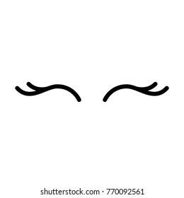 Vector eyelashes. Closed eyes. Vector icon. Cute design