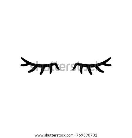 Vector eyelashes. Closed eyes. Vector icon. Cute design