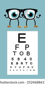 
Vector Eyes Characters with Glasses at Ophthalmologic. Consultation Cartoon Illustration
Vision testing in a professional optical clinic concept design
