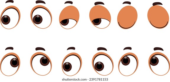 Vector eyes and eyebrows with eyes blinking beautiful eyes blinking eyes collection