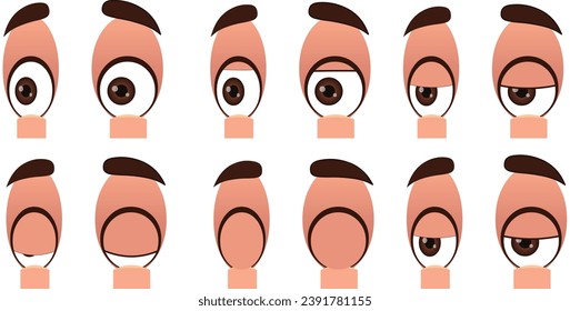 Vector eyes and eyebrows with eyes blinking beautiful eyes blinking eyes collection