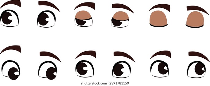 Vector eyes and eyebrows with eyes blinking beautiful eyes blinking eyes collection