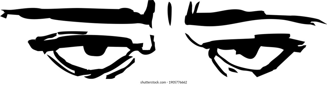 Vector eyes icon with eyebrows