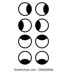 Vector eyes icon set on white background