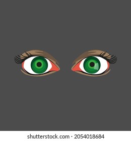 Vector eyes on gray background