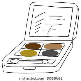 Vector eyeshadow box is isolated on a white background