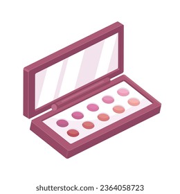 Vector eyeshadow palette clipart, makeup product illustration in earth tone vector.