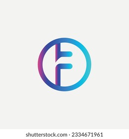 Diseño del logotipo de la carta Vector F, logotipo F