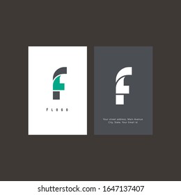  Vector f Logo in two color variations. Beautiful Logotype design for luxury company branding. Elegant identity design