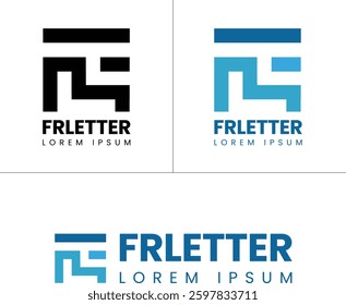 Vector F + R Logo, suitable for use for any company or business, multipurpose, combination of FR letters, symbol