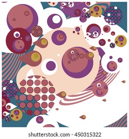Vector fabric circles abstract colorful wallpaper pattern background