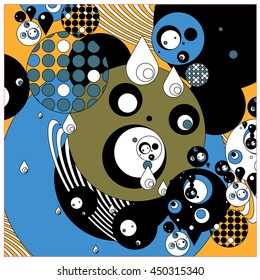 Vector fabric circles abstract colorful wallpaper pattern background