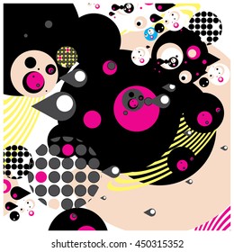Vector fabric circles abstract colorful wallpaper pattern background
