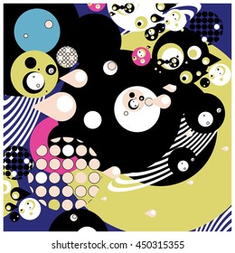 Vector fabric circles abstract colorful wallpaper pattern background