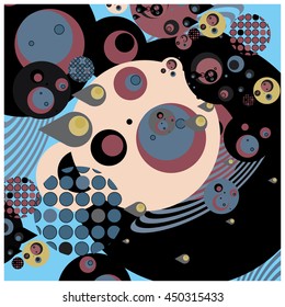 Vector fabric circles abstract colorful wallpaper pattern background