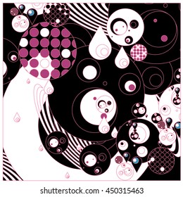 Vector fabric circles abstract colorful wallpaper pattern background
