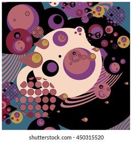 Vector fabric circles abstract colorful wallpaper pattern background