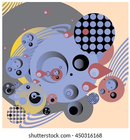 Vector fabric circles abstract colorful wallpaper pattern background