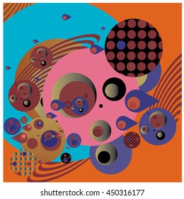 Vector fabric circles abstract colorful wallpaper pattern background