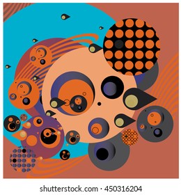 Vector fabric circles abstract colorful wallpaper pattern background