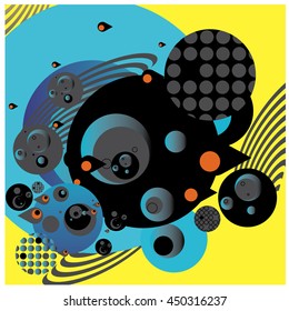 Vector fabric circles abstract colorful wallpaper pattern background